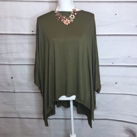 Cherish Olive Green Poncho - Picture 1 of 3